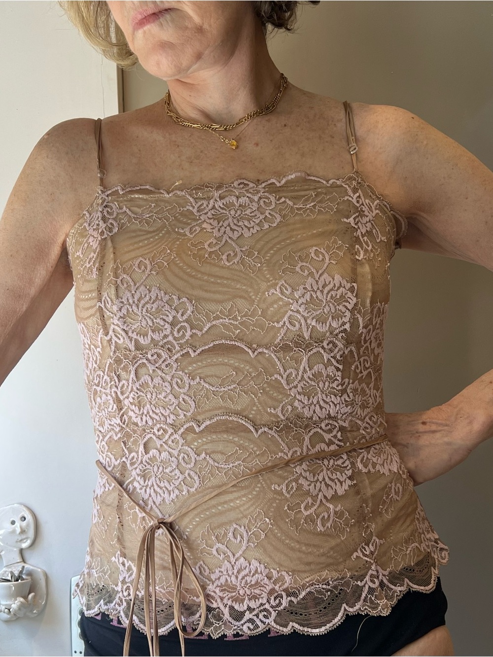Sheer Lace Camisole in Nude and Blush - Elegant Women's Intimate Top